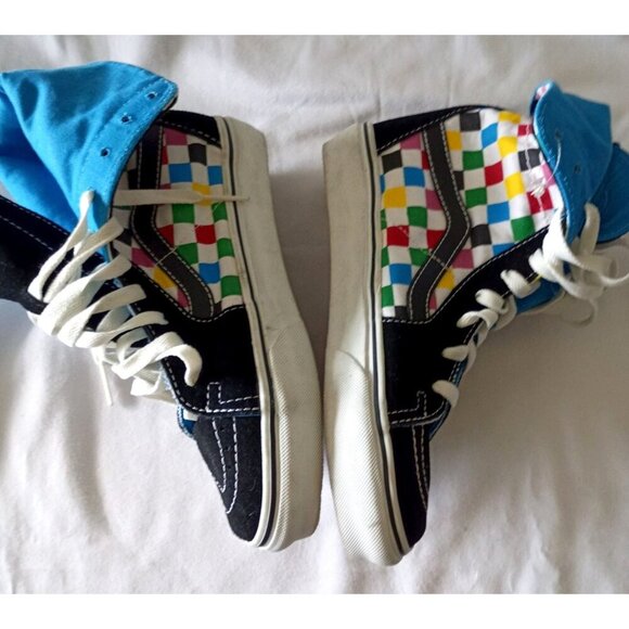 Vans SK8-Hi Checkerboard Sneakers Women’s Size 5 Canvas Super High Top - Picture 4 of 11